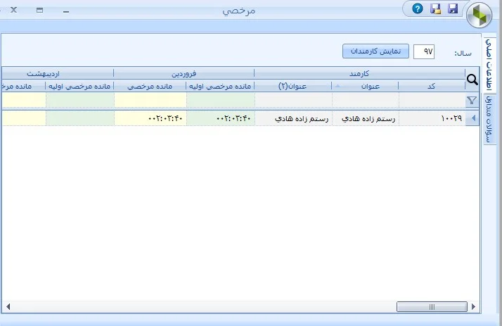 اصلاح مانده مرخصی در نرم افزار سپیدار